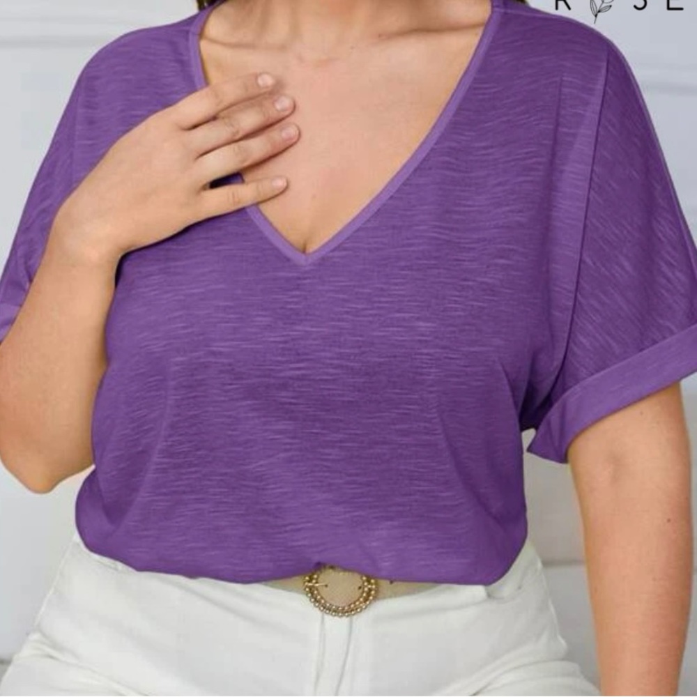 SHEIN short sleeve blouse with cuffed sleeve